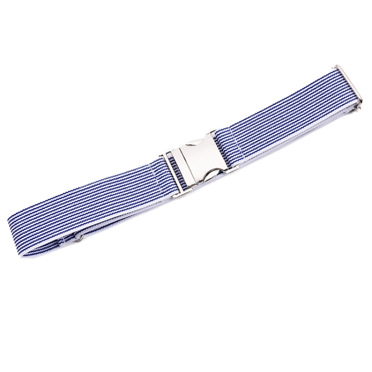 Women And Men Striped Waist Belt Alloy Buckle Adjustable Stretch Woven Elastic Belt(Dark Blue)