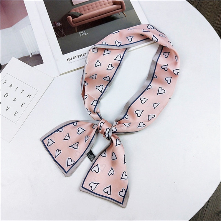 Women Double-sided Flat-length Scarf, Size: 98 x 9cm(Pink)