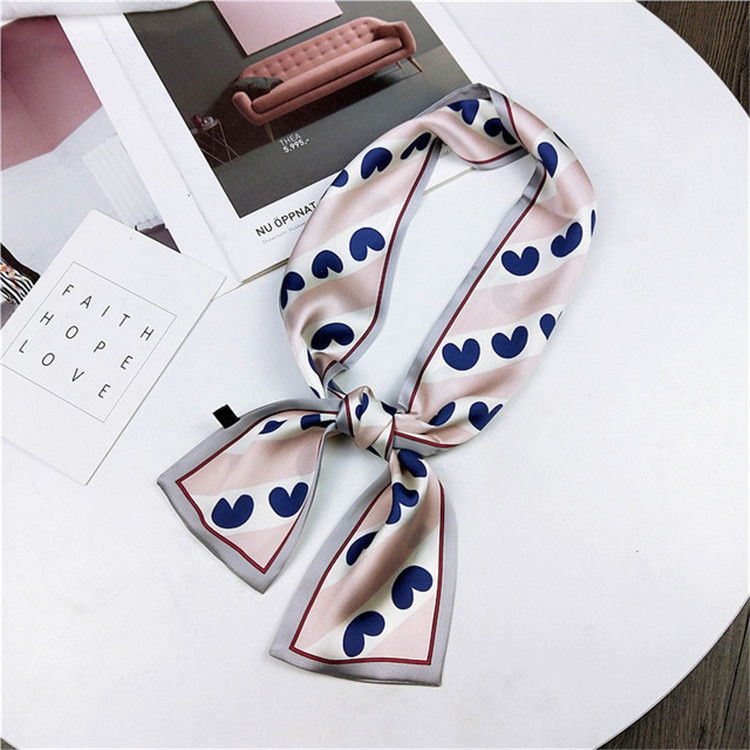 Women Double-sided Flat-length Scarf, Size: 98 x 9cm(Stripe Pink)