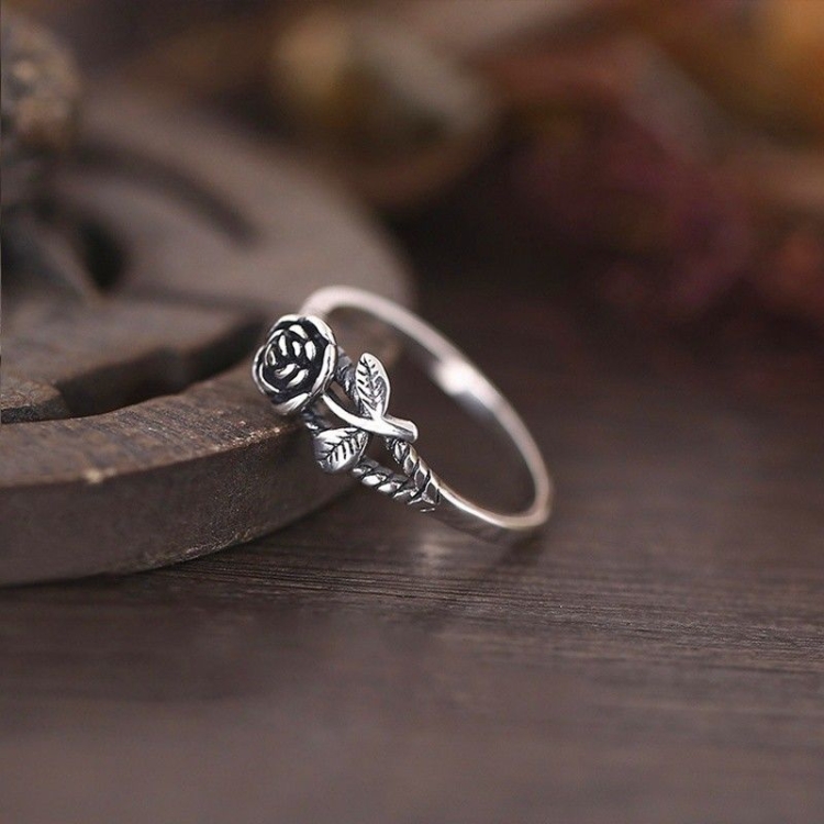 Women Vintage Rose Simple Engagement Ring Jewelry Fashion Jewelry, Ring Size:6