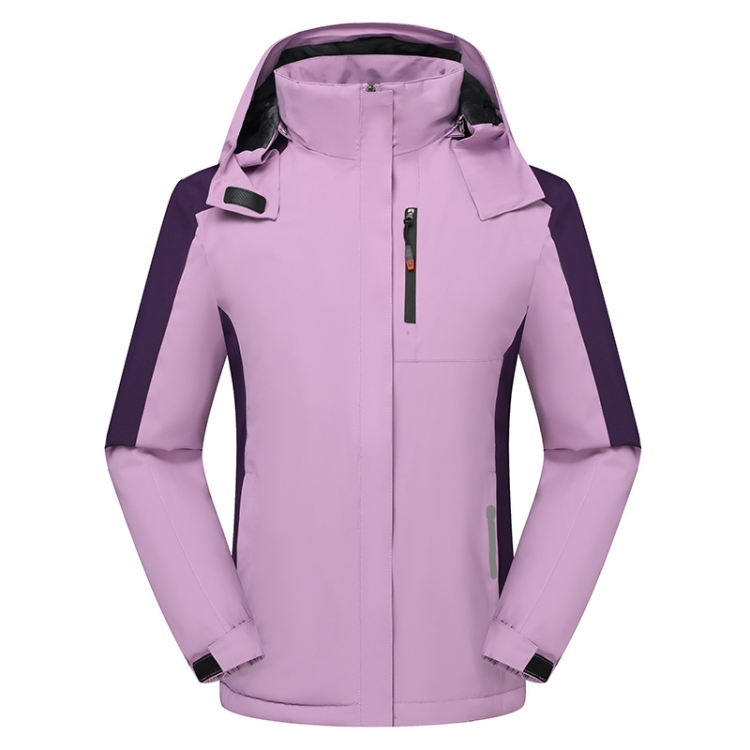 Women Winter Fleece Windproof Warm Jacket Outdoor Waterproof Breathable Mountaineering Clothing, Size: XXXL(Purple)