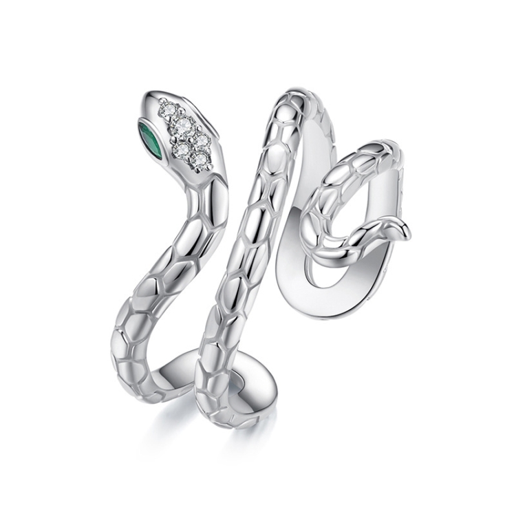 Wrapped Snake Copper Platinum-plated Adjustable Open Ring(YIR245-E)