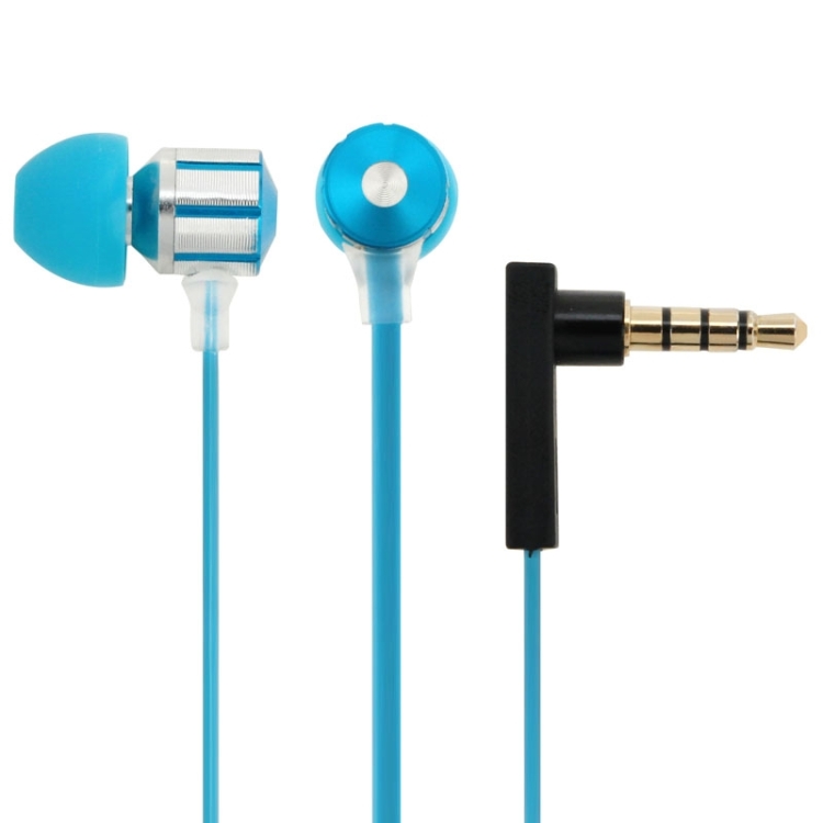 XIKDUN CK-840 3.5mm Plug Noodle Wire Style In-ear Stereo Earphone with Microphone for  iPhone 6 & 6 Plus, iPhone 5 & 5S & 5C, iPhone 4 & 4S, Other Phones(Blue)
