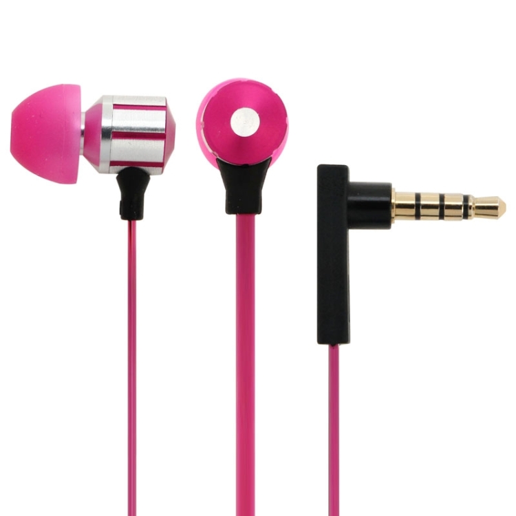 XIKDUN CK-840 3.5mm Plug Noodle Wire Style In-ear Stereo Earphone with Microphone for  iPhone 6 & 6 Plus, iPhone 5 & 5S & 5C, iPhone 4 & 4S, Other Phones(Magenta)