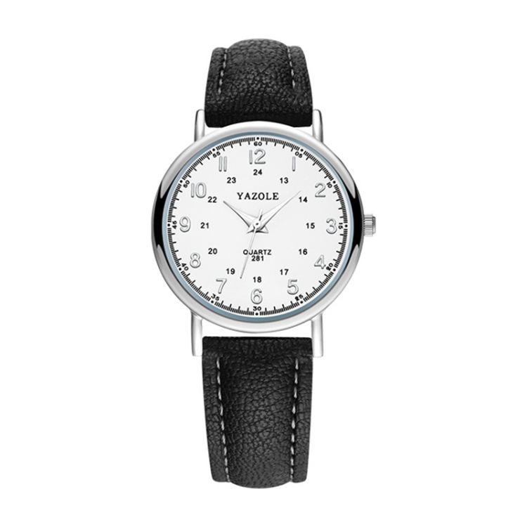 YAZOLE 281 Dual Digital Dial Simple Retro Business Couple Quartz Watch(Small Black  Tray Black Belt)