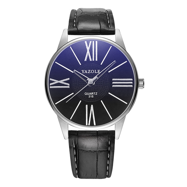 YAZOLE 315 Simple Large Dial Waterproof Sports Quartz Watch(Black+Black)