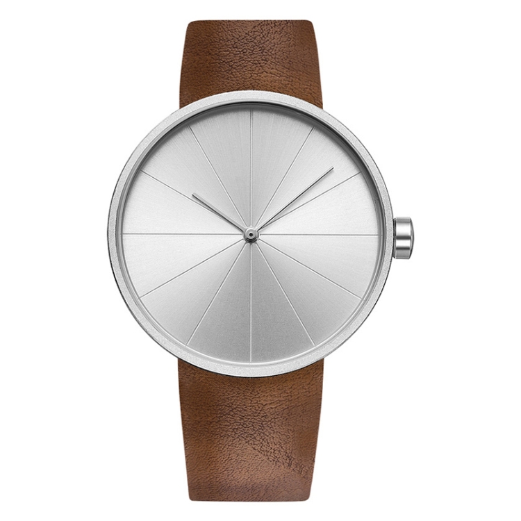 YAZOLE 520 Simple Dial Waterproof Quartz Movement Watch(Silver+Brown)