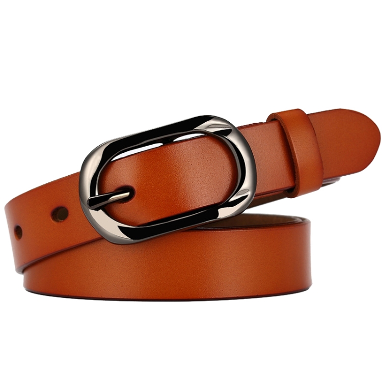 ZK--052 Soft and Wear-resistant Fine Cowhide Belt with Pin Buckle, Length: 115cm(Camel)